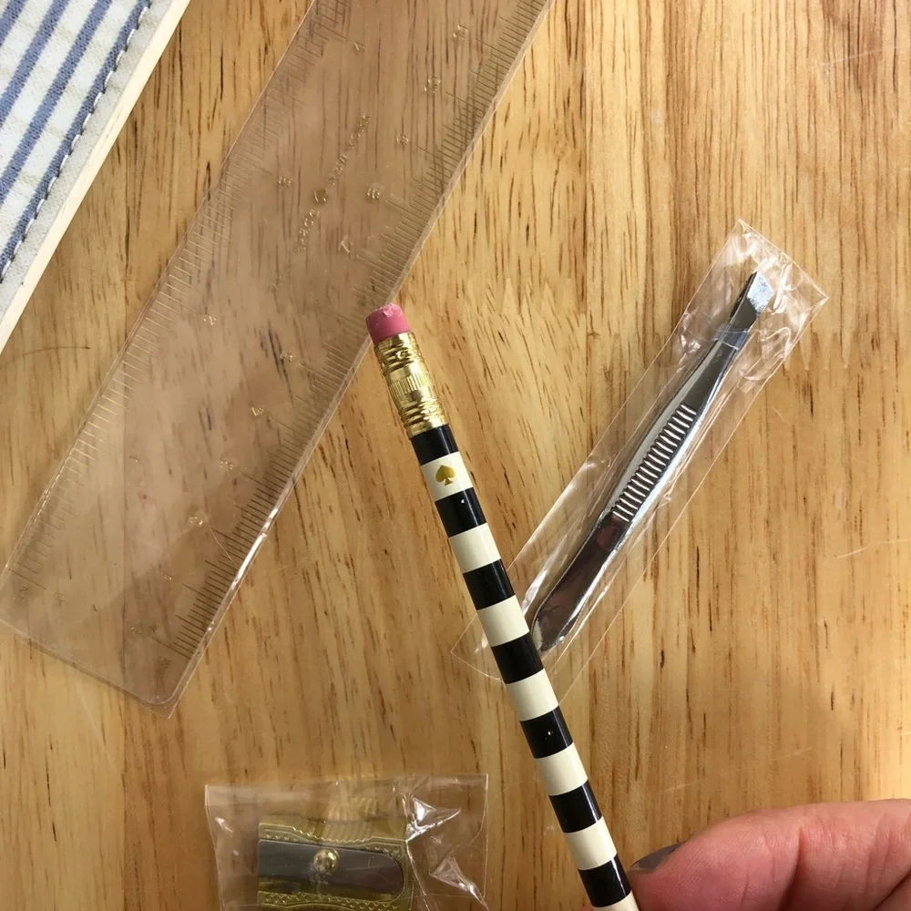 Kate Spade | Get to the Point Striped Pencil Case